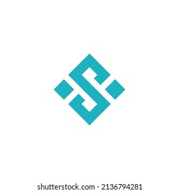 Initial Blue Letter S Logo in square shape. It is suitable for logo templates, patterns, symbols, signs, and brand identity
