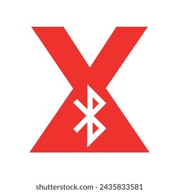 Initial Bluetooth Logo combine with letter X vector template