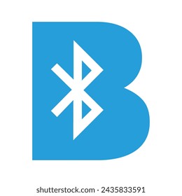 Initial Bluetooth Logo combine with letter B vector template