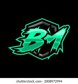 vector de diseño de logotipo de juegos de bm inicial
