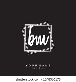 Initial BM handwriting logo vector