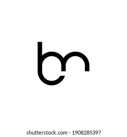 initial BM letter linked circle lowercase monogram logo Icon Vector Template