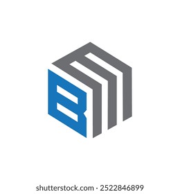 initial bm letter logo design vector template