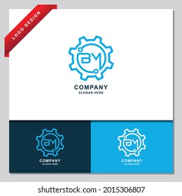 Initial BM logo. gear logo. technology. a unique, exclusive, elegant, professional, clean, simple, modern logo. It would be perfect for your company 
