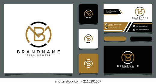 Ursprüngliche BM- oder MB-Buchstaben Logo-Design, Vektorvorlage mit Visitenkartendesign