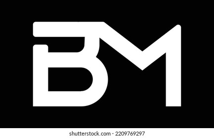 Diseño de logotipo de letras iniciales BM o MB vector Vector Pro
