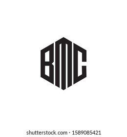 Initial BMC Hexagon monogram simple cool modern logo