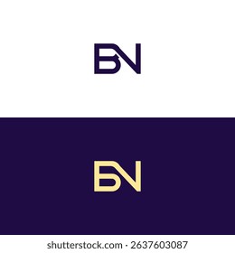 Initial BN Letter Logo Design Modern Concept Symbol Vector Template.