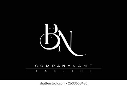 Initial BN Logo Design Vector. Elegant Monogram Logo Design with Decorative Elements and Typography