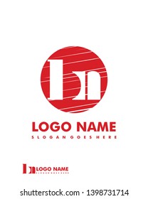 Initial BN negative space logo with circle template