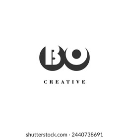 Initial BO company creative label trendy idea brand