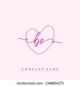 Initial BO handwriting logo