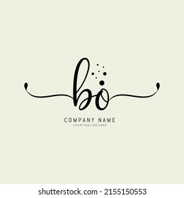 initial BO handwriting logo design vector template. dots letter BO logo design vector.