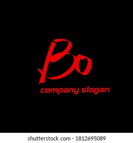 Initial BO handwriting logo template vector