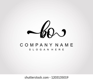 Initial BO handwriting logo vector