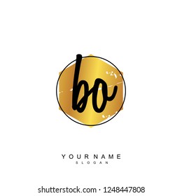 Initial BO handwriting logo vector