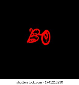 Initial BO handwritten monogram and elegant logo design
