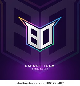 Initial BO logo design with strong shape, Logo for game, esport, initial gaming, community or business.