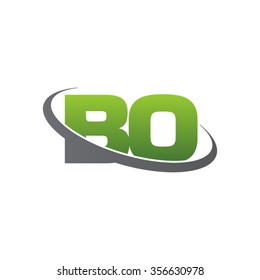 initial BO swoosh ring company logo green gray