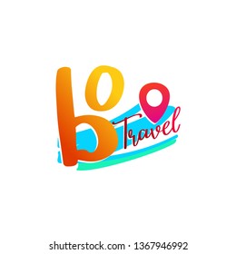 Initial BO Trip and Travel Agency Logo Template. Trip Logo.