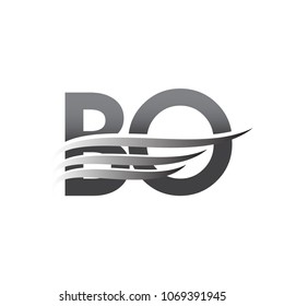 Initial BO wing logo, grey color vector logotype, logo for company name business and company identity.