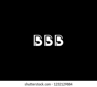 Initial Bold BBB Letter Linked Stylish Linear Monogram Modern Creative Logotype