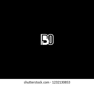 Initial Bold BO Letter Linked Stylish Linear Monogram Modern Creative Logotype