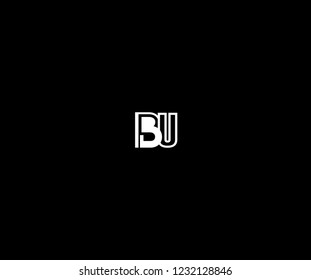 Initial Bold BU Letter Linked Stylish Linear Monogram Modern Creative Logotype