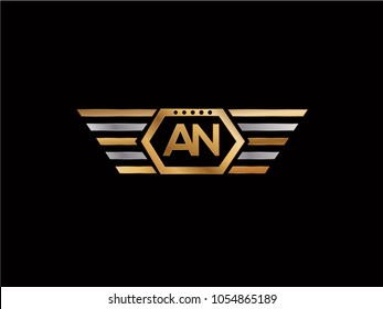 AN initial box shape Logo designs template