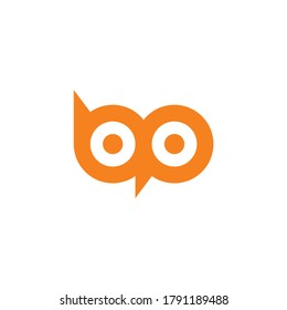 initial bp with eye bird owl concept logo template icon design elements