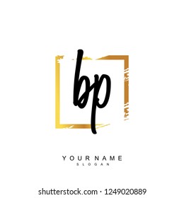 Initial BP handwriting logo vector