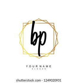 Initial BP handwriting logo vector