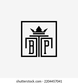 Initial BP Law Firm logo and icon design template stock vector