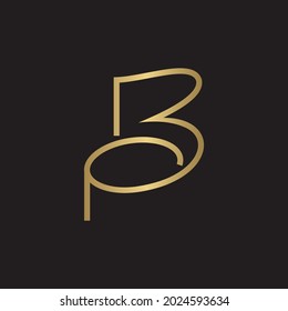Plantilla de vector de diseño de logotipo de carta BP inicial