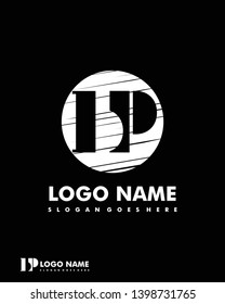 Initial BP negative space logo with circle template