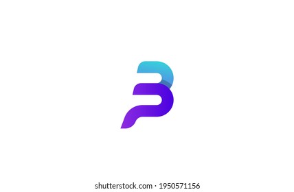 ilustración del vector de diseño del logotipo de BP PB inicial