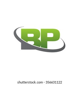 initial BP swoosh ring company logo green gray