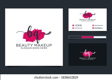 Colecciones iniciales del logotipo femenino de barbacoa y plantilla de tarjeta profesional Premium Vector
