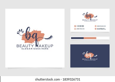 Initial BQ Feminine logo collections and business card template Premium Vector
