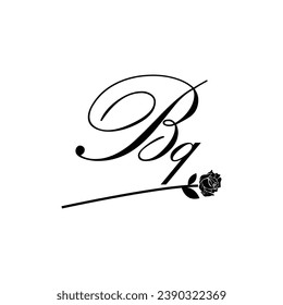 Ursprüngliche BQ-Handschrift Blumentypografie-Ornament modern