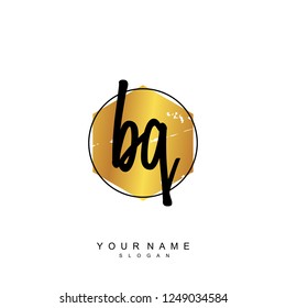 Initial BQ handwriting logo vector