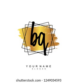 Initial BQ handwriting logo vector