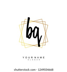 Initial BQ handwriting logo vector
