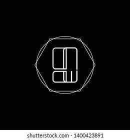 Initial BQ QB letter logo design in black background