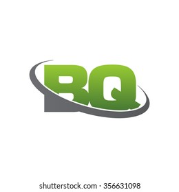initial BQ swoosh ring company logo green gray
