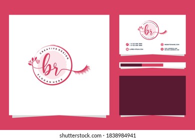 Colecciones iniciales del logotipo femenino y la plantilla de la tarjeta profesional Premium Vector

