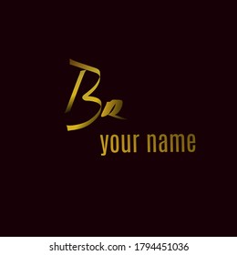 Initial BR handwriting logo template vector