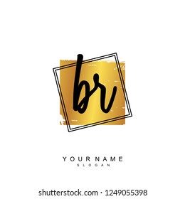 Initial BR handwriting logo vector