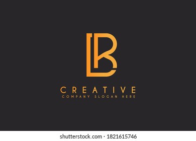 Initial BR logo design element, Vector Initial Letter Branding Logo isolated on black background