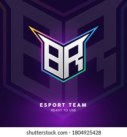 Initial BR logo design with strong shape, Logo for game, esport, initial gaming, community or business.